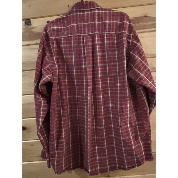 Cinch Men Button Down Shirt Size Large Red Rust Plaid Cotton Western Cowboy 158 - Picture 4 of 5